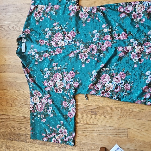 Val Mode Satin Floral Kimonos Robe M - Picture 4 of 8